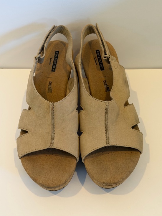 Clarks Shoes - Clarks Women's Beige Open-Toe Suede Slingback Sandals 9.5